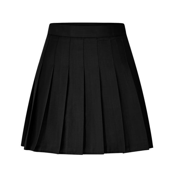 Taqqpue Women Pleated Skirt A-Line Short Mini Basic Skirt School Uniform Cheerleader Skirts Skater Skirt Solid Midi High Waisted Skirt