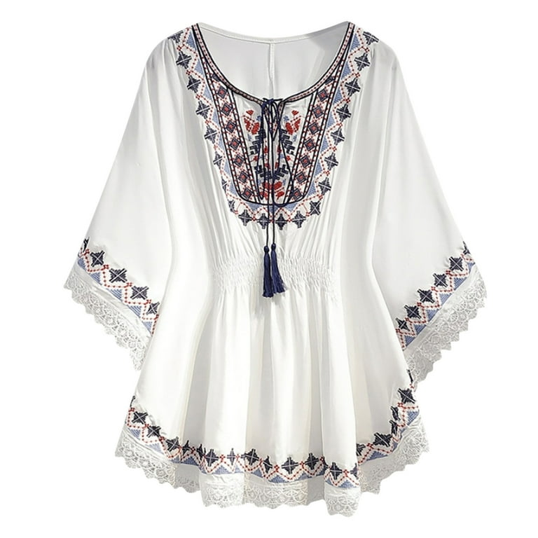 Casual Elegant Embroidered Patchwork O Neck Long Sleeve Two Pieces Casual Elegant Embroidered Patchwork O Neck Long Sleeve Two Pieces