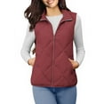 thumbnail image 1 of Taqqpue Women Puffer Vest Solid Color Sleeveless Zip Up Stand Collar Padded Outerwear Winter Warm Oversize Jackets with Pockets S-XXXL, 1 of 7