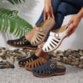 thumbnail image 1 of Taqqpue Women Sandals Closed Toe Women's Fashion Casual Hollow Solid Color Baotou Sandals Thick Bottom Half Slippers Wedge Heels Shoes, 1 of 10
