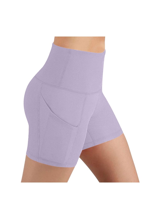 Women Scrunch Butt Lifting Biker Shorts Tummy Control High Waisted Seamless Yoga Booty Shorts Casual Solid Color Workout Impact Athletic Shorts for Gym Running