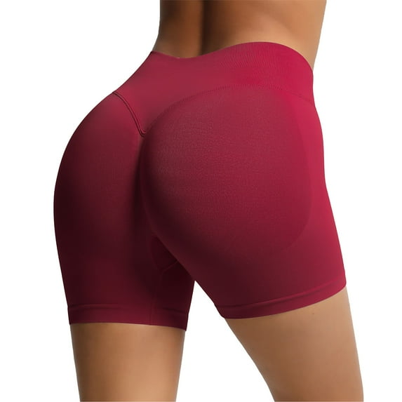Taqqpue Women Scrunch Butt Lifting Biker Shorts Tummy Control High Waisted Seamless Yoga Booty Shorts Casual Solid Color Workout Impact Shorts for Gym Running