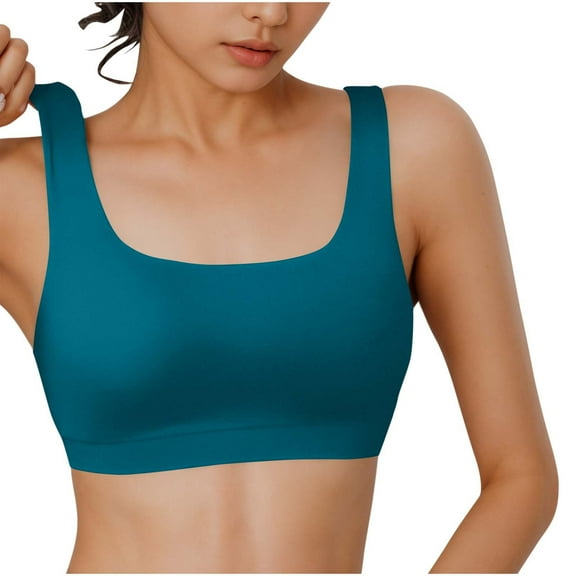 Taqqpue Sports Bras for Women Square Neck Workout Bras Comfortable Bralette Supportive T Shirt Bra No Underwire Seamless Push Up Everyday Bras Solid Breathable Plus Size Bra