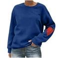 thumbnail image 1 of Taqqpue Women Sweatshirt Casual Solid Color Crew Neck Oversized Pullover Tops Fall Winter Loose Fit Long Sleeve Shirts for Women, 1 of 5