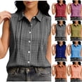 thumbnail image 1 of Taqqpue Women Tank Top Striped Button Down Sleeveless Shirt Blouse Beach Vacation Plus Size Tops Casual Collared Office Work T Shirt for Women S-XXL, 1 of 8