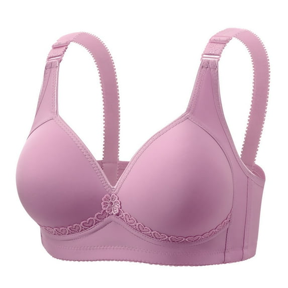 Taqqpue Women Wireless Bras Solid Color V Neck No Underwire Seamless Full Coverage Bra Push Up Bras Everyday Bra