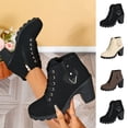 thumbnail image 1 of Taqqpue Women's Ankle Boots Round Toe Side Zip Slip On Mid High Heel Comfortable Dress Booties for Women Size 5.5-10.5 Fashion Dress Shoes Fall Winter Footwear Casual Walking Daily, 1 of 10