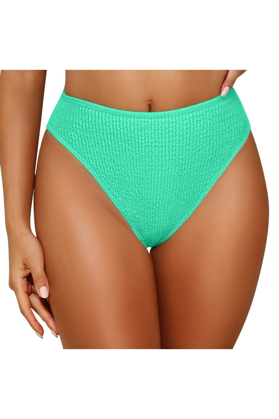 Women's Bathing Suit Bottom High Waist Bikini Bathing Suit Bottoms Tummy Control Swim Bottom Ribbed Tankini Bottom Swimsuit Brief
