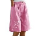 thumbnail image 1 of Taqqpue Women's Bermuda Shorts Linen Shorts Printed High Waisted Lightweight Comfy Casual Shorts Summer Beach Vacation Outfit, 1 of 7