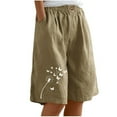 thumbnail image 1 of Taqqpue Women's Bermuda Shorts Linen Shorts Printed High Waisted Lightweight Comfy Casual Shorts Summer Beach Vacation Outfit, 1 of 7