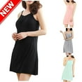 thumbnail image 1 of Taqqpue Women's Built in Bra Nightgowns Solid Color Spaghetti Strap V Neck Full Slip Sleep Shirts Cami Sleeveless Cotton Chemise Sleepwear Padded Sleep Dress, 1 of 3
