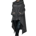 thumbnail image 1 of Taqqpue Women's Cloak Tops with Hood Long Sleeve Casual High Low Irregular Hem Flowy Cape Sweatshirt Pullovers Gothic Asymmetric Long Hoodies for Women, 1 of 8