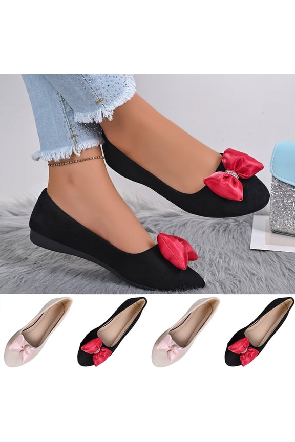 Women's Flats Shoes Women Casual Round Head Comfy Flats Sneakers Bow Decoration Decoration Casual Shoes Loafer Shoes for Women