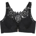 thumbnail image 1 of Taqqpue Women's Front Closure Bras Solid Color Posture Full Coverage Plus Size Lace Underwire Unlined Bra Everyday Bra for Women, 1 of 4