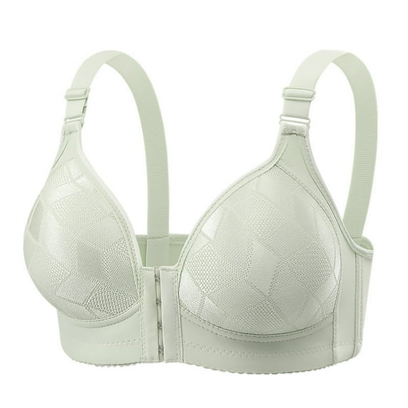 Taqqpue Women's Front Closure Cotton Bra Comfortable Wireless Full Coverage Unlined Non Padded Bralette Push Up Bra for Women