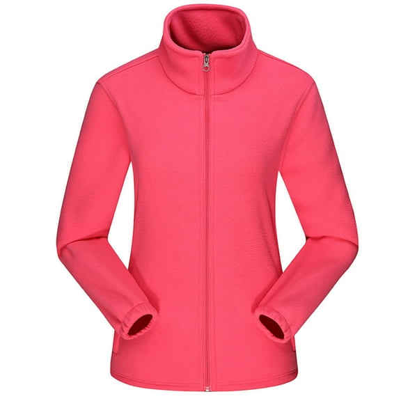 Taqqpue Women's Full Zip Fleece Jacket Lightweight Long Sleeve Warm Soft Jackets Casual Solid Color Outdoor Winter Coat Outerwear with Pockets