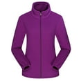 thumbnail image 1 of Taqqpue Women's Full Zip Fleece Jacket Lightweight Long Sleeve Warm Soft Jackets Casual Solid Color Outdoor Winter Coat Outerwear with Pockets, 1 of 3