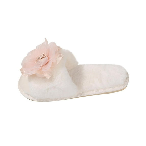 Taqqpue Women's Fuzzy Open-Toe House Slippers with Memory Foam,Solid Color Plush Cozy Cute Slipper Indoor/Outdoor Soft Slip On Slides Gifts for Women Mom Her Ladies