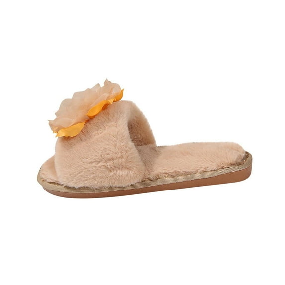 Taqqpue Women's Fuzzy Open-Toe House Slippers with Memory Foam,Solid Color Plush Cozy Cute Slipper Indoor/Outdoor Soft Slip On Slides Gifts for Women Mom Her Ladies