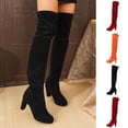 thumbnail image 1 of Taqqpue Women's Over The Knee Boots Plus Size Lace Up Slip On Comfortable Thigh High Long Boots for Women Size 5.5-11 Sexy Fashion Dress Shoes Fall Winter Thigh High Footwear Party, 1 of 10