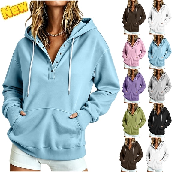 Taqqpue Women's Lightweight Hoodies Full Zip Up Oversized Sweatshirts with Pockets Solid Color Long Sleeve Thin Casual Drawstring Hooded Jackets Coats for Women