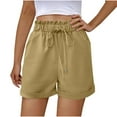 thumbnail image 1 of Taqqpue Women's Linen Shorts Lightweight Elastic High Waisted Drawstring Wide Leg Shorts Loose Summer Casual Solid Color Flowy Shorts, 1 of 8