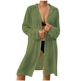 thumbnail image 1 of Taqqpue Women’s Loose Fit Beach Cover-Up Sun Protection Kimono Bikini Swimwear Wrap Lightweight Long Sleeve Open Front Cover-Up for Poolside Beach Vacation, 1 of 6