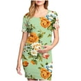 thumbnail image 1 of Taqqpue Women's Maternity Dress Short Sleeve Crew Neck Bodycon Wedding Guest Pregnancy Dresses Printed Fitted Stretch Maternity Clothes Summer Boho Baby Shower Photoshoot, 1 of 6