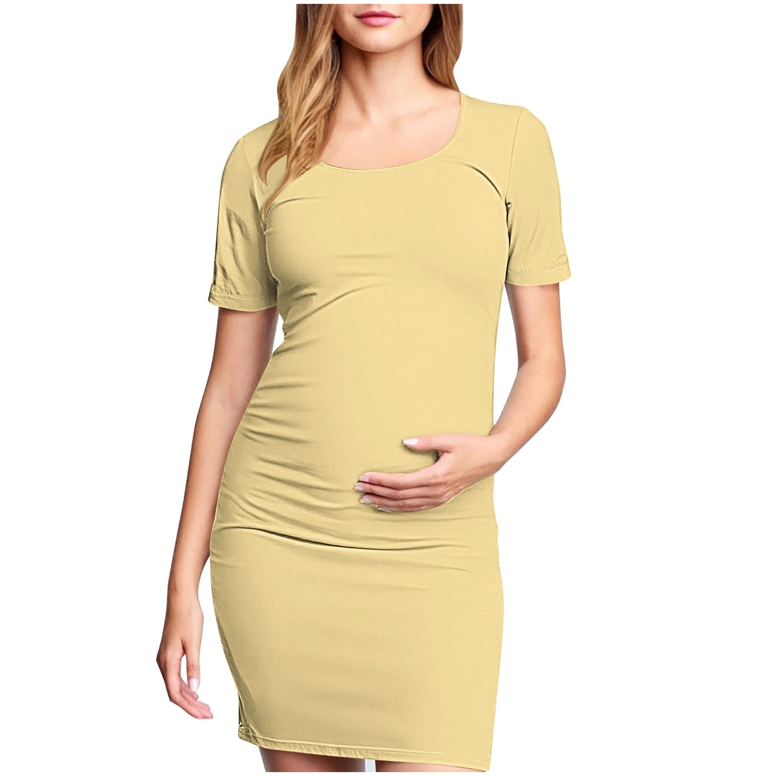 pregnancy cotton dresses Organic Gauze Dress for Maternity, by ENVIE DE FRAISE A stretchy smocked bodice adapts to your changing shape Taqqpue Women's Maternity Dresses Solid