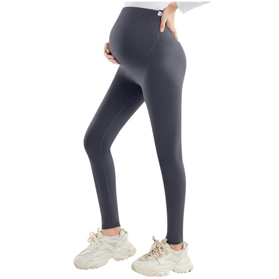 Taqqpue Women's Maternity Leggings Over The Belly Pregnancy Yoga Pants Active Wear Buttery Soft Workout Leggings