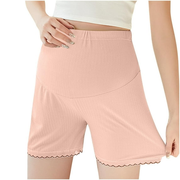 Taqqpue Women's Maternity Shorts Casual Solid Color Lounge Sleep Pajama Workout Loose Comfy Stretchy Pregnancy Shorts