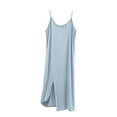 thumbnail image 1 of Taqqpue Women's Maxi Nightgowns Solid Color Spaghetti Strap Scoop Neck Full Slip Long Sleep Shirts Cami Flowy Cotton Sleeveless Chemise Sleepwear Sleep Dress, 1 of 5