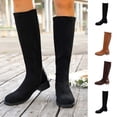 thumbnail image 1 of Taqqpue Women's Mid-Calf Boots Plus Size Round Toe Back Zipper Slip On Comfortable Casual Boots for Women Size 5.5-10.5 Fashion Casual Shoes Fall Winter Footwear Comfortable Walking, 1 of 10