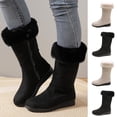 thumbnail image 1 of Taqqpue Women's Mid Calf Boots, Women's Versatile Plus-Size Mid-Heel Round-Toe Fleece-Lined Comfortable Mid-Calf Boots for Women, 1 of 9