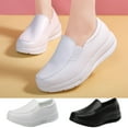 thumbnail image 1 of Taqqpue Women's Nurse Shoes Comfortable Nurses Anti Slip Healthcare Nursing Shoes White Slope Heel Pregnant Shoes Mother's Shoes Work Shoes Leather Breathable Work Casual Athletic Loafers, 1 of 10