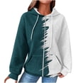 thumbnail image 1 of Taqqpue Women's Oversized Hoodie Causal Long Sleeve Full Zip Drawstring Hooded Sweatshirts Plus Size Colorblock Loose Waffle Knit Hoodies Coat Hooded Pullover Jacket Outwear with Pockets, 1 of 7