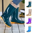 thumbnail image 1 of Taqqpue Women's Rain Boots Plus Size Mid-Calf Fleece Lined Warm Thick Sole Mid Heel Waterproof Boots for Women Size 5-10.5 Non-Slip Waterproof Garden Shoes Outdoor Wet Weather, 1 of 7