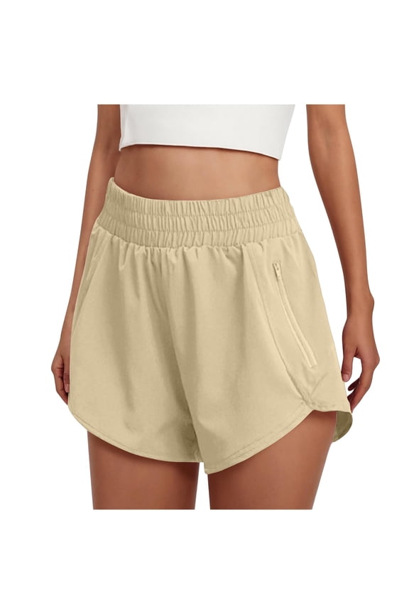 Women's Running Shorts Low Waisted 2.5" - Mesh Liner Quick Dry for Track Gym Athletic Workout with Zip Pocket