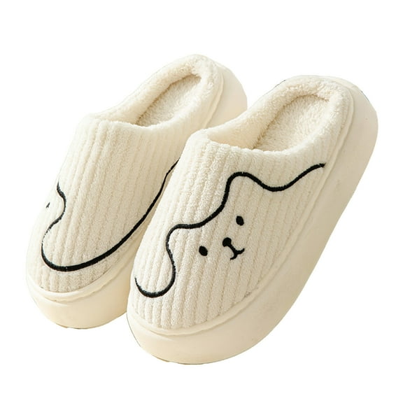 Taqqpue Women's Slippers Thick Bottom Non-slip Cotton House Slippers Soft Comfy Memory Foam Slip-On Indoor House Shoes with Non-Slip Sole