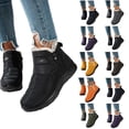 thumbnail image 1 of Taqqpue Women's Snow Boots Print Warm Fleece Lined Zipper Ankle Winter Shoes Casual Comfortable Boots for Women Size 5-10.5 Non-Slip Winter Outdoor Shoes Cold Weather Footwear Warm, 1 of 4