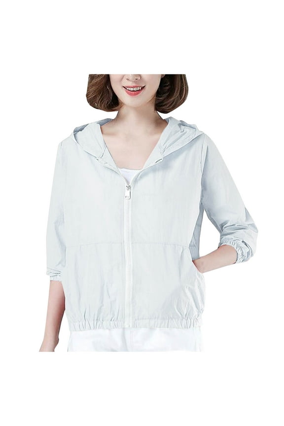 Women's Sun Protection Hoodie Shirt Solid Color UPF 50+ Long Sleeve UV SPF T-Shirts Rash Guard Fishing Swimming Lightweight Tops