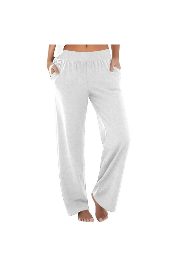 Women's Wide Leg Pants Swim Beach Pants Lightweight Travel Pants Elastic Waist Quick Dry Sun Protective