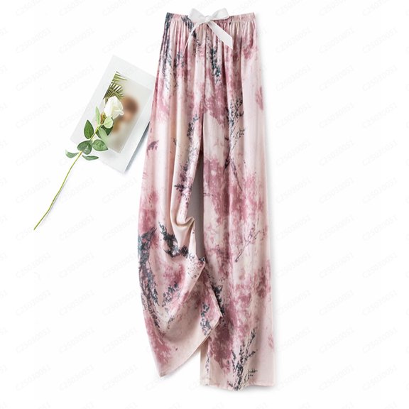 Taqqpue Women's Wide Leg Pants with Pockets High Waist Adjustable Knot Loose Casual Pants Palazzo Trousers 2025 New Arrival