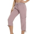 thumbnail image 1 of Taqqpue Womens Capris for Summer Cotton Linen Pants Casual 2025 Loose Comfy Trendy Elastic Waist Cropped Trouser Beach Clothes Drawstring Cargo Pants with Pockets, 1 of 6