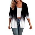 thumbnail image 1 of Taqqpue Womens Cardigan Fall Printed 3/4 Sleeve Open Front Shirts Casual Flowy Lightweight Loose Plus Size Blouse Tops, 1 of 4