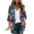 thumbnail image 1 of Taqqpue Womens Cardigan Floral Printed Short Sleeve Open Front Shirts Summer Casual Lightweight Quick Dry Side Split Cover Ups, 1 of 5