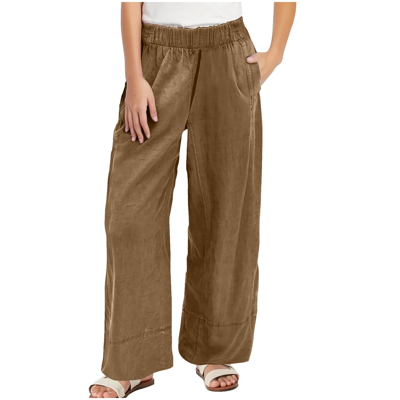 Cotton Linen Wide-Leg Pants - Relaxed High Waist Trousers main image 1