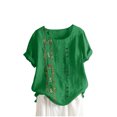 thumbnail image 1 of Taqqpue Womens Embroidered Tops Casual Summer Boho T Shirts Loose Fit Short Sleeve Floral Blouses, 1 of 3