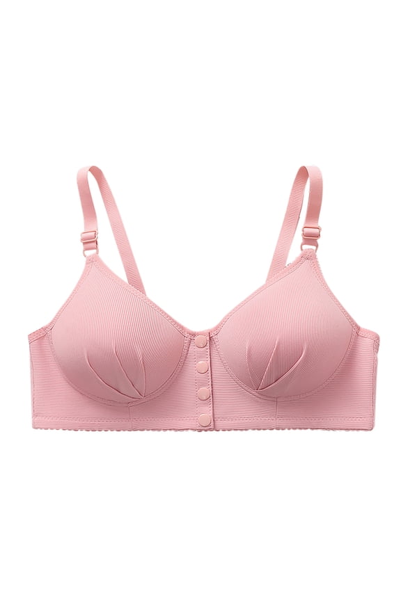 Womens Everyday Bras Front Button Closure No Underwire Push Up Bralettes Cozy Wireless Full Coverage Bras