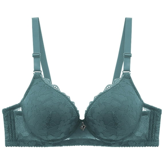 Taqqpue Womens Lace Bras Sexy Push Up Bra with Underwire Solid Color Full Coverage Unlined Balconette Everyday Bra Lingeries for Women